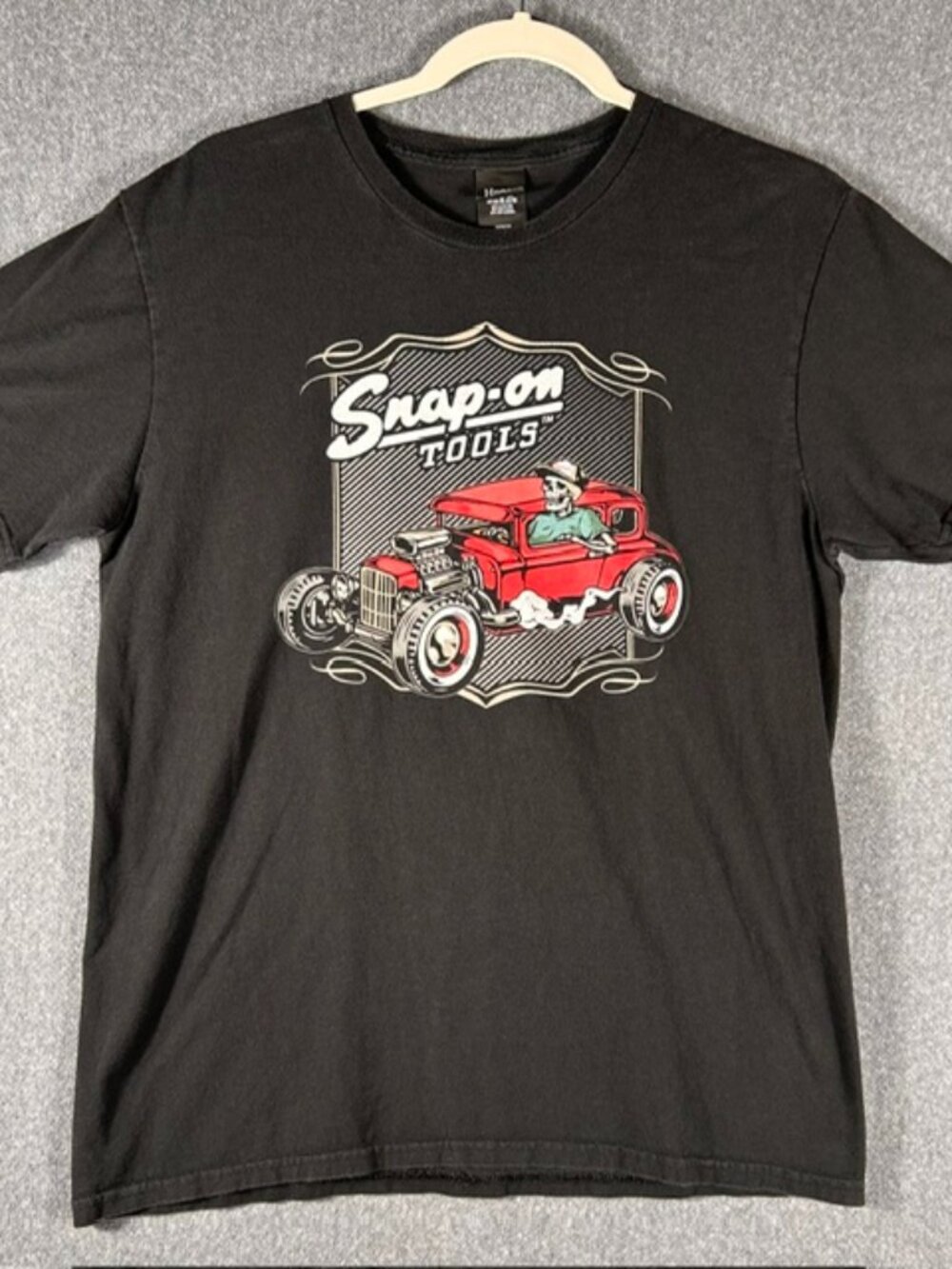Spap On Tools T-Shirt Womens Sz Medium Black Skeleton Driver Hot Rod Graphic